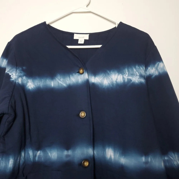 J.Jill Pure Jill Tie-Dyed Expressions Shirt Jacket Medium Dark Everyday … - Picture 3 of 12